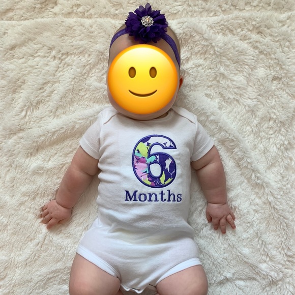 Monthly Onesies with Matching Headbands - Picture 13 of 14